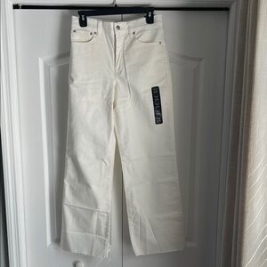 J. Crew Cream Wide-Leg Crop Denim Jeans